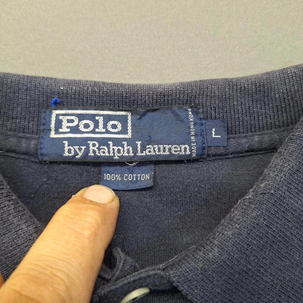 Polo Ralph Lauren Mens Large Navy Blue Golf Crest Logo Short Sleeve Polo Shirt